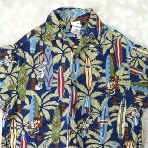 Warner Brothers Tasmanian Devil Surf Short Sleeve Shirt, Men's Small
